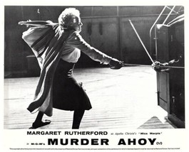 Murder Ahoy 1964 Margaret Rutherford as Miss Marple in sword fight 8x10 photo - £7.66 GBP