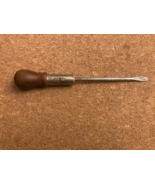 Vintage &quot;Utility&quot; Wood Handle Ratchet Screwdriver 6.75&quot; Long 3/16&quot; Flat ... - €7,99 EUR