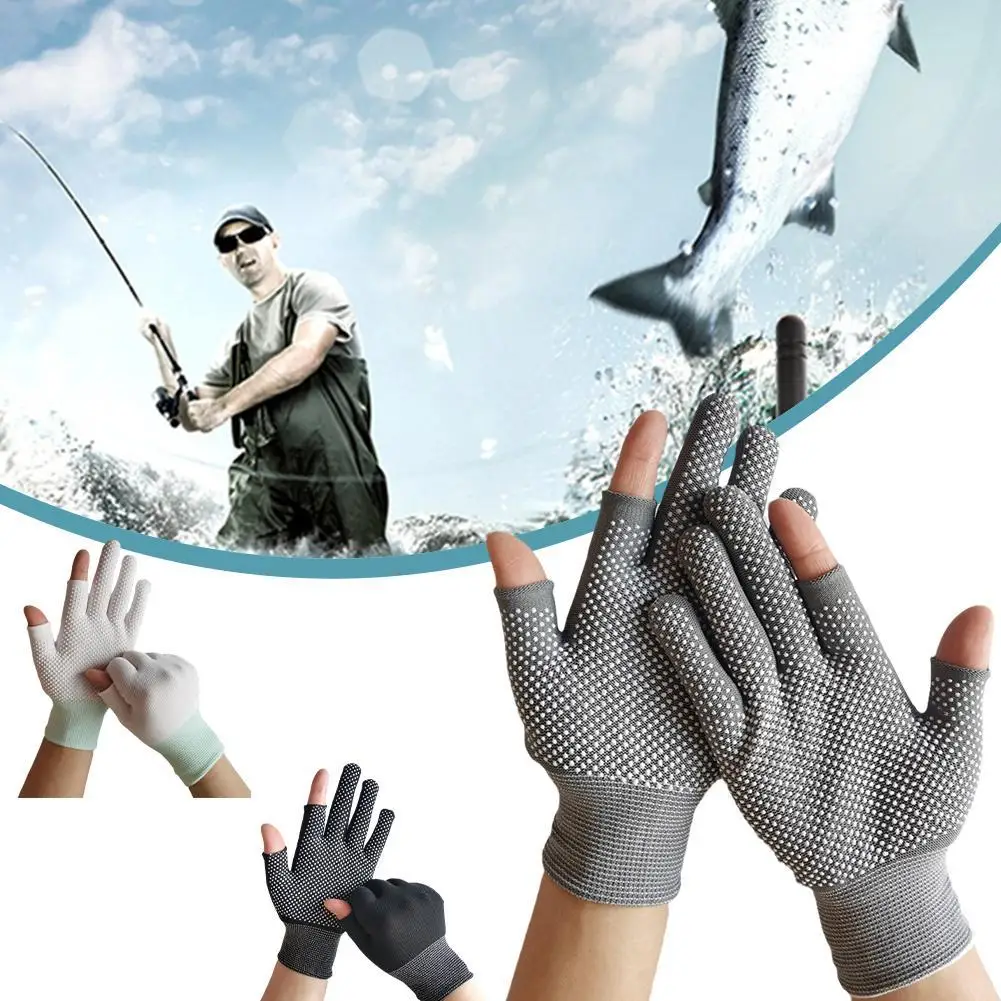 Sporting Waterproof Anti-Slip Fishing Gloves Two-Finger Winter Warm Half-Finger  - £23.90 GBP