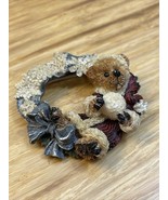 Boyd&#39;s Bears Santa Claus Snowflakes Christmas Xmas Pin Brooch Holiday KG JD - $13.52 CAD