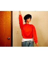 Wild Fable Womens&#39; Cropped Sweatshirt, Red Cotton Blend, Crew Neck, Size... - $265.14 MXN