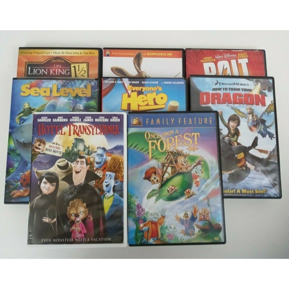 Lot of 8 Disney Animated Movie DVD&#39;s Hotel Transylvania, Sea Level, Hop,... - $14.84