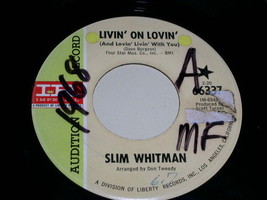Slim Whitman Livin&#39; On Lovin&#39; Heaven Says Hello 45 Rpm Record Imperial Label - £12.54 GBP