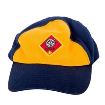 Boy Scouts Wolf Scout Cap Twill M L Youth Blue Yellow Adjustable Hat - £10.77 GBP