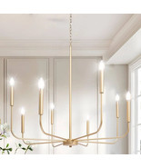 LNC Modern 31.5&quot; 8-Light Gold Candlestick Chandelier Large Size Ceiling ... - $2,181.35 MXN