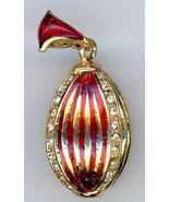 Russe Faux Oeuf Pendentif D&#39;Un Décor de Rouge Incrusté W / Or Distribué ... - $37.78 CAD