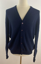 Vintage Jantzen Men&#39;s XL Cardigan Sweater Acrylic Button Blue Grunge Grandpa - £26.16 GBP