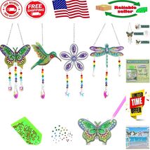 Shimmering 4-Pack Diamond Art Suncatchers for Stunning Home Windows Decor - $26.56 CAD