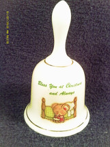 [M12] 4&quot; Porcelain Bell &quot;Bless You At Christmas And Always&quot; Russ - £3.18 GBP