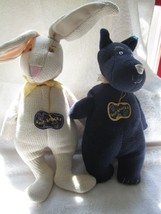 1994 North American Bear Knit-Knacks, bunny &amp; dog, hanging tags unused - £66.88 GBP