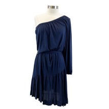 Marc Jacobs Womens XS One Shoulder Jersey Knit Dress Peplum Ruffle Blue FLAW - £23.10 GBP
