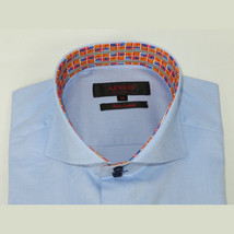 Men Dress Shirts AXXESS Turkey 100% Soft Egyptian Cotton High Collar 223-01 Blue image 6