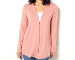 Denim &amp; Co. Comfort Zone Comfort Jersey Shirttail Cardigan-  BLUSH, MEDIUM - $25.74