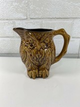 Ceramic Brown Owl Creamer Vintage Nova Scotia Canada Pottery - $22.95