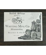 Vintage 1895 Whiting Mfg Company Silversmiths Sterling Silver Original A... - £5.22 GBP