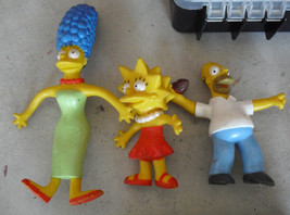 Lot of 3 1990 Bendy Rubber The Simpsons Figurines 6 1/2&quot; Tall  LOOK - £12.45 GBP