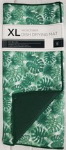 Extra Large Microfiber Dish Drying Mat(24&quot;x18&quot;)LARGE TROPICAL LEAVES,gre... - £13.19 GBP