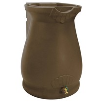 Brown Oak 65 Gallon Plastic Urn Rain Barrel with Planter Top - $491.99