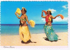Hawaii Tahiti Postcard Tahitian Dancers On The Beach Postmark Honolulu - £1.72 GBP