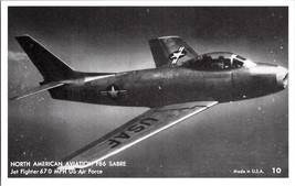 North American Aviation F86 SABRE  Vintage Postcard (D9) - £4.30 GBP