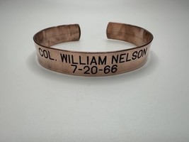 Vintage POW Vietnam Pilot Col William Nelson 7-20-66 Copper Cuff - £78.84 GBP