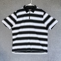 IZOD PFX Polo Shirt Adult Extra Large Black White Stripe Perform Cool-FX... - $18.50
