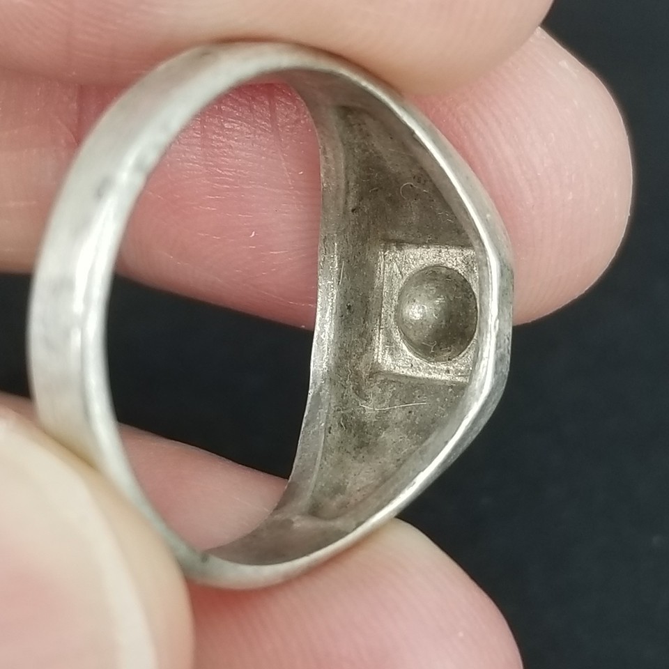 size 11 mens ring 1930s Art Deco sterling silver 925 ring Uncas ESTATE SALE Item image 10