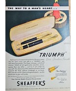 SHEAFFER&#39;S &quot;TRIUMPH&quot; Pens 1946 Vintage Print Ad  The Way To a Man&#39;s Hear... - €11,25 EUR