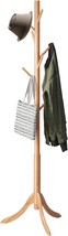 Freestanding Bamboo Wood Coat Stand With 8 Hooks, 3 Adjustable Size, Easy - $39.99