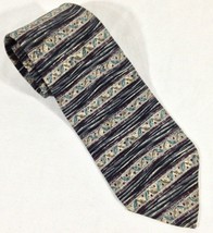 Jules Pilch Men&#39;s 100% Silk Neck Tie Blue Stripe  59&quot;inches NEW - £6.88 GBP