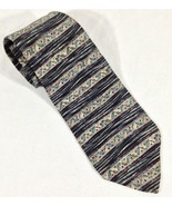 Jules Pilch Men&#39;s 100% Silk Neck Tie Blue Stripe  59&quot;inches NEW - £7.04 GBP