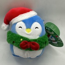 Squishmallows Christmas Holiday Puff the Christmas Penguin 5&quot; Plush NWT - £14.69 GBP