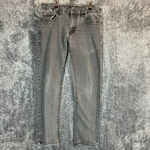 Southpole Skinny Jeans Mens 32x30 Dark Gray Denim Stone Wash Lowrise Str... - $15.33