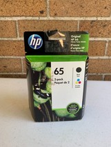 Hp 65 black &amp; tri-color ink cartridge 2- pack factory sealed never opene... - $35.00