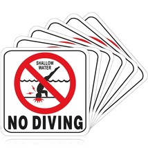10 Pcs 6 X 6 Inch No Diving Adhesive Pool Safety Marker With Graphic No Diving P - £19.69 GBP