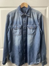 American Eagle Denim Shirt Mens Large Classic Fit Button Up Long Sleeved Jean - $24.63