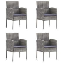 Modern Outdoor Garden Patio Set Of 4 Poly Rattan Dining Chairs With Cush... - $243.44+