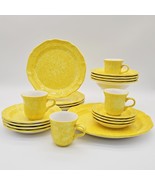 New Mikasa Corn Silk D9301 21-Pc Dinnerware Set /W Chop Plate 1975-1976 - $4,274.63 MXN