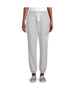 No Boundaries Juniors&#39; Faux Sherpa Lined Graphic Jogger Pants Light Grey... - $415.42 MXN