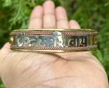 1Pc Pure Ashtadhatu Copper Brass Silver Healing Bangle Cuff Bracelet Nam... - $26.45