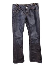 American Eagle Artist Flare Jeans Womens Blue Dark Wash Denim Bootcut 8 Reg - £10.69 GBP