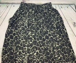 Women Leopard Print Long Skirts Chiffon Summer Beach Pleated Elastic Large - £19.00 GBP