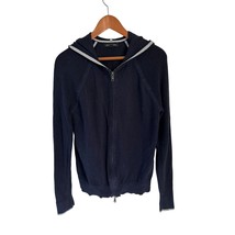Banana Republic Full Zip Knitted Hoody Cardigan Sweater Blue Cotton Size... - $24.74