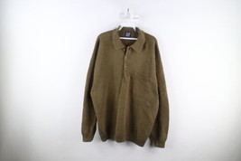 Vintage 90s Gap Mens Size XL Faded Cotton Knit Collared Pullover Sweater Green - £63.26 GBP