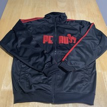 Peru Workout Jacket Men Size L Warm Up Full Zip Cuy Arts Black Red - $21.90