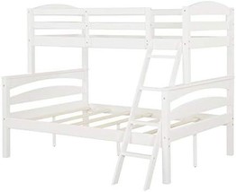 Dhp Brady Wood Bunk Bed Frame, Twin Over Full, White - £417.48 GBP