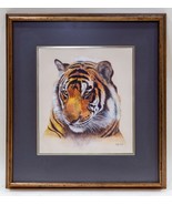 Untitled Tiger Watercolor on Paper Signed by Lily Fast Framed 21&quot; x 19&quot; - $35,293.63 MXN