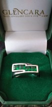 1970-s 925 Silver &amp; Green Cubic Zircon Very Heavy Ring 8 Gram - £46.97 GBP