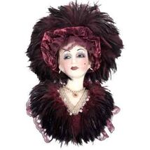 UNIQUE CREATIONS FACE vTG limited edition  porcelain &amp; feathers Lady Head - $89.10