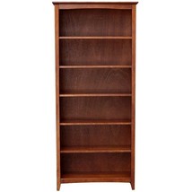 Mission Craftsman Shaker 6 Shelf 72&quot; Solid Hardwood Bookcase - £552.32 GBP